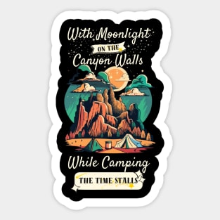 Canyon Moonlight Camping Escape Sticker